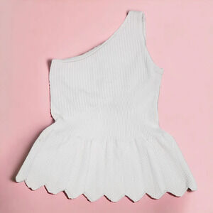 New York & Company White Sleeveless - Off the Shoulder Knit Top Size S